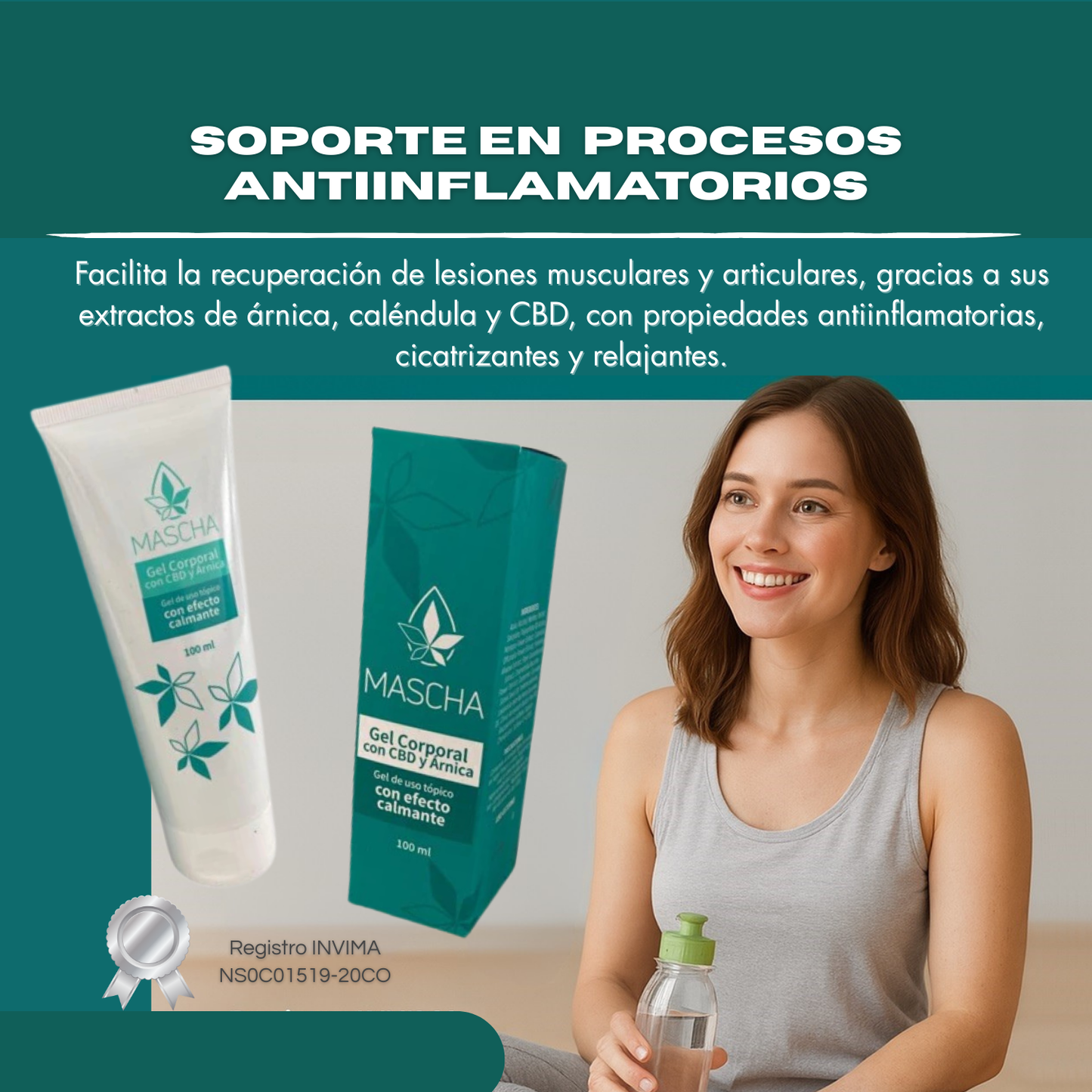 Gel Corporal con Árnica, Caléndula y CBD| 100ml