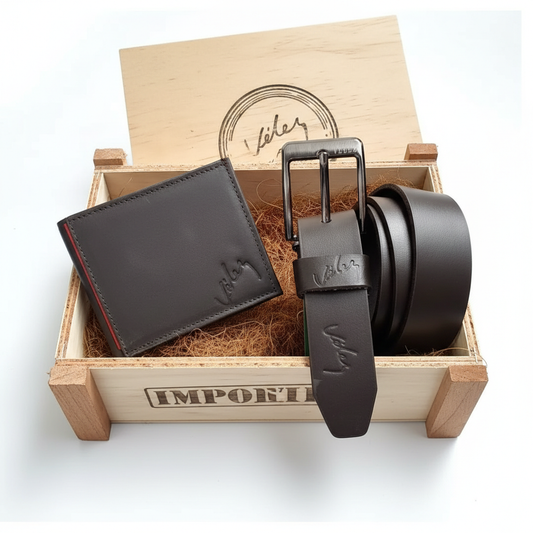 Set de Cuero para Hombre: Correa + Billetera