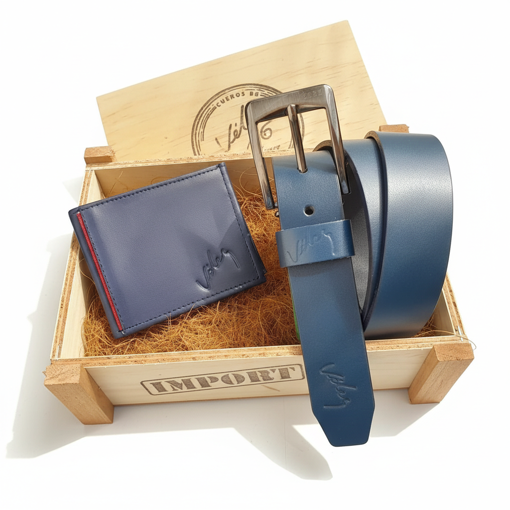 Set de Cuero para Hombre: Correa + Billetera