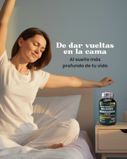 Súper Magnesio, Melatonina y Ashwagandha X2