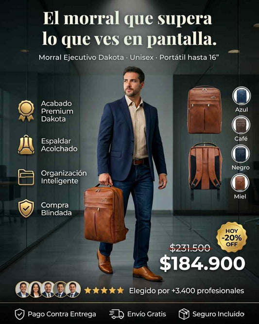 Morral Ejecutivo en Cuero Dakota Premium