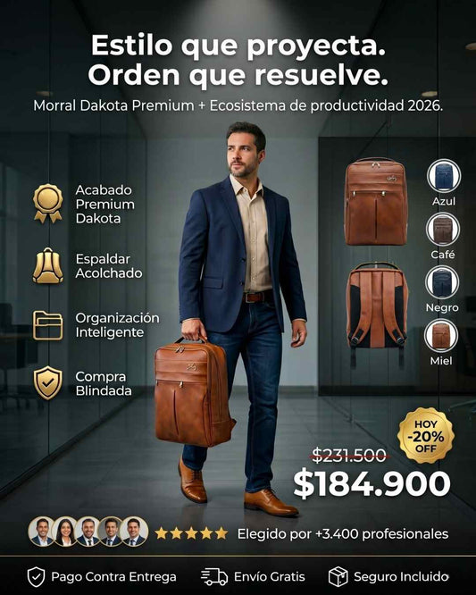 Morral Ejecutivo en Cuero Dakota Premium